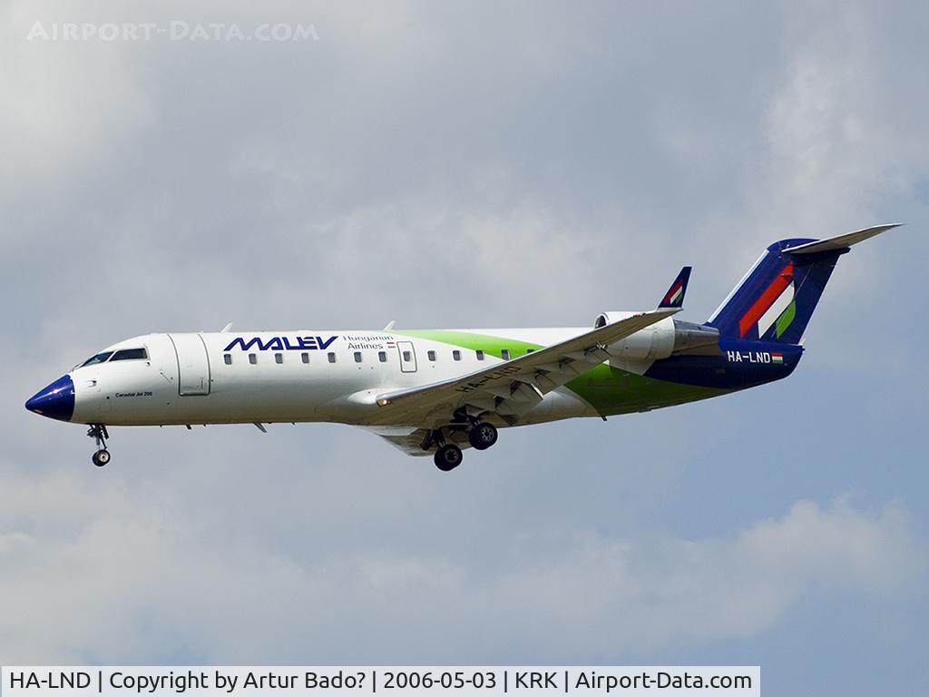 HA-LND, 2003 Bombardier CRJ-200ER (CL-600-2B19) C/N 7807, Malev Express