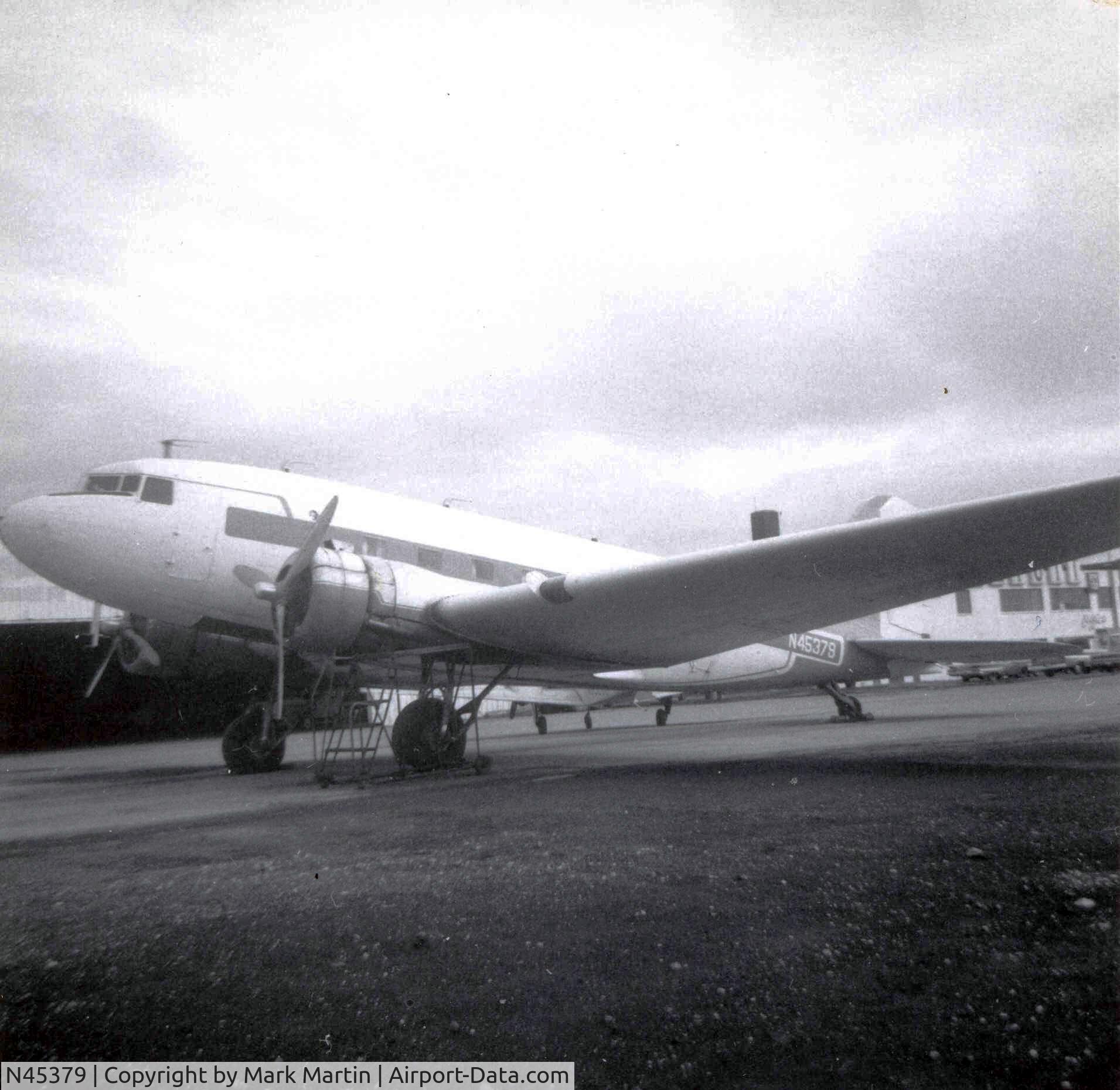 N45379, 1943 Douglas DC-3A C/N 11776, Winter of 1967 phot'd at Des Moines, Iowa