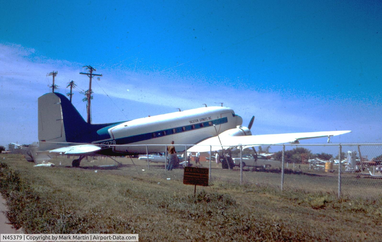 N45379, 1943 Douglas DC-3A C/N 11776, Spring of 1968 phot'd at Des Moines, Iowa