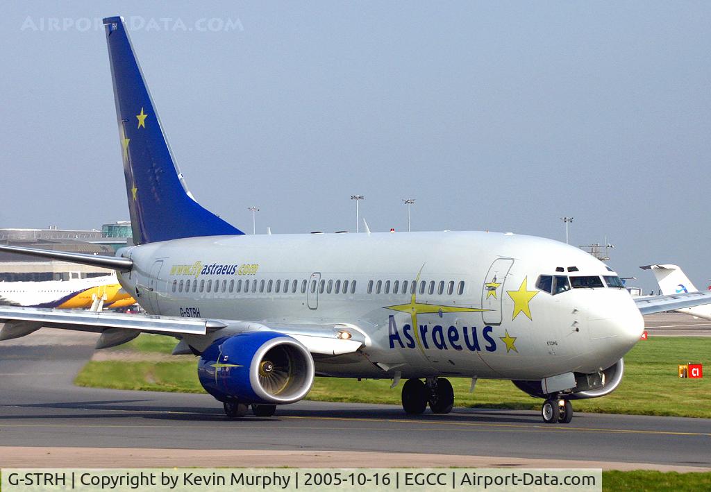 G-STRH, 2002 Boeing 737-76N C/N 32737, Passing the viewing mound at Manchester.