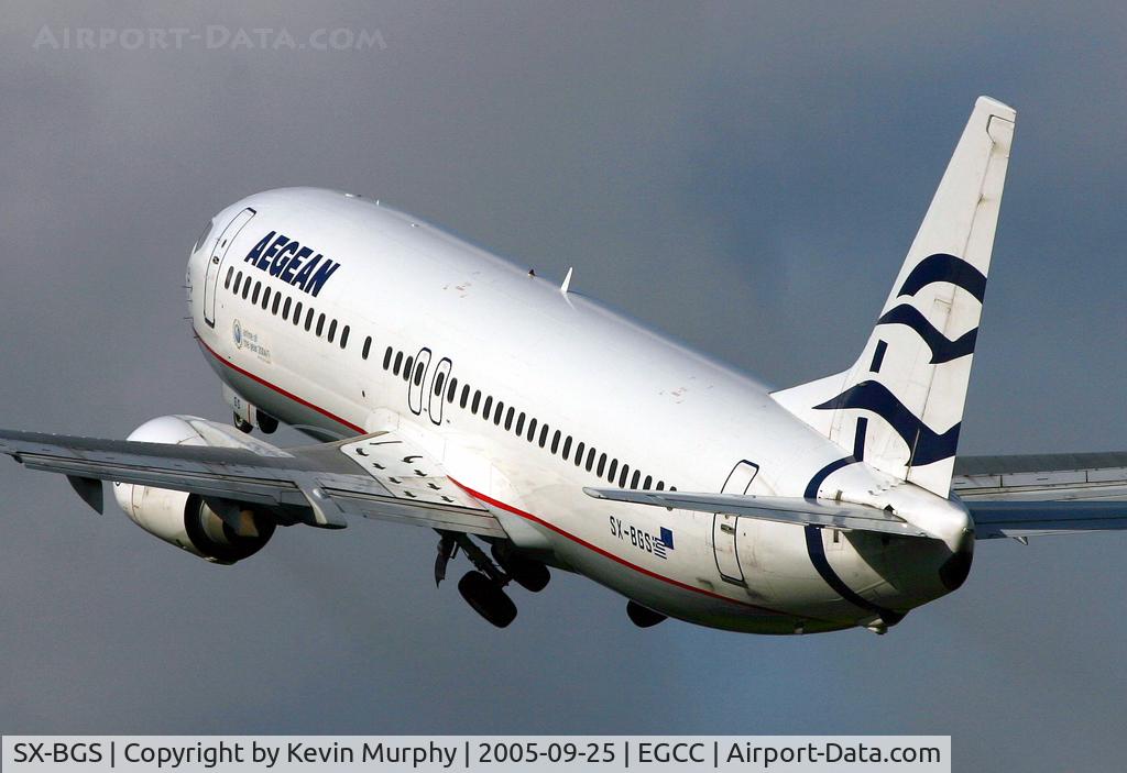 SX-BGS, 1992 Boeing 737-4Q8 C/N 26279, Greek 737 departing 24L.