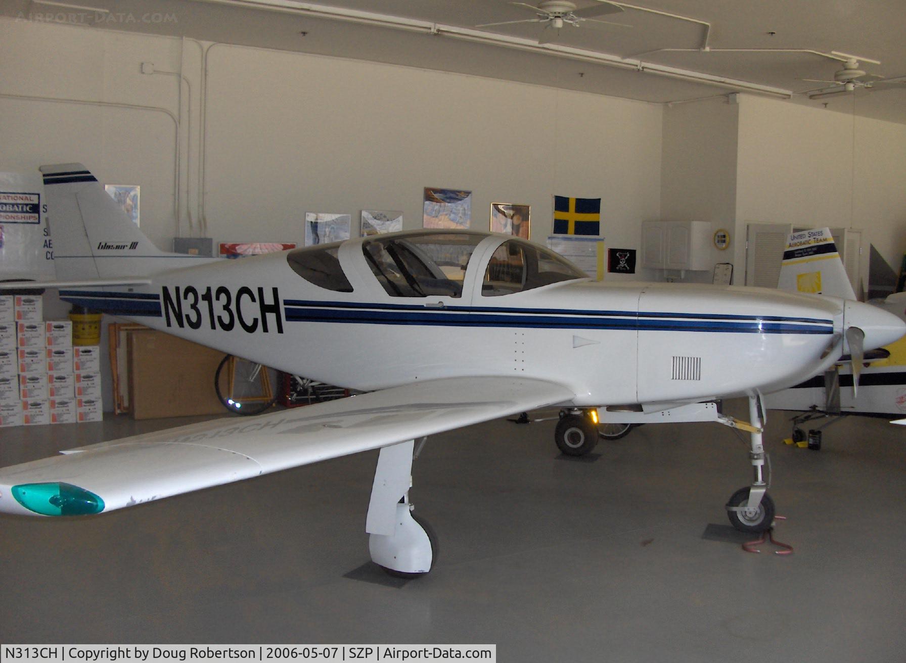 N313CH, 1991 Stoddard-Hamilton Glasair SH-3R C/N 3017, 1991 Hautamaki GLASAIR III SH-3R, Lycoming IO-540, in hangar, Flown to 5th place Sport Class Bronze at Reno 2006 by owner Vicki Cruse, Vicki's 'Cruse Missile'
