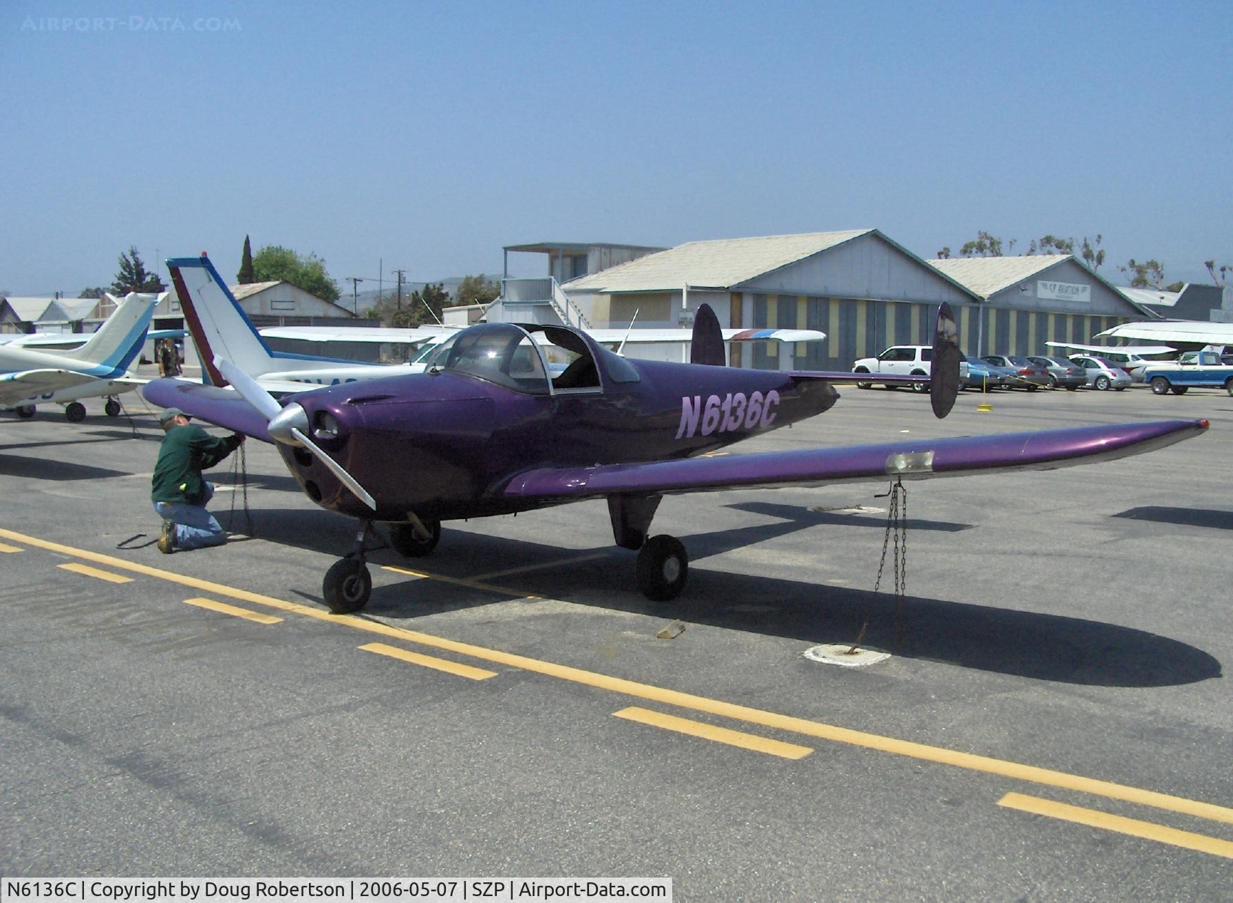 N6136C, 1956 Forney F-1 C/N 5607, 1956 Forney F-1 FORNAIRE AIRCOUPE, Continental C90-12 95 Hp for takeoff