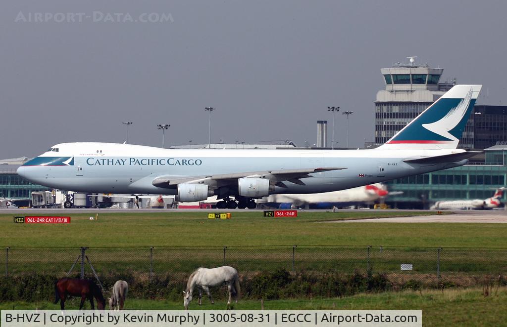 B-HVZ, 1987 Boeing 747-267F/SCD C/N 23864, Nice horses they have at the airport these days.