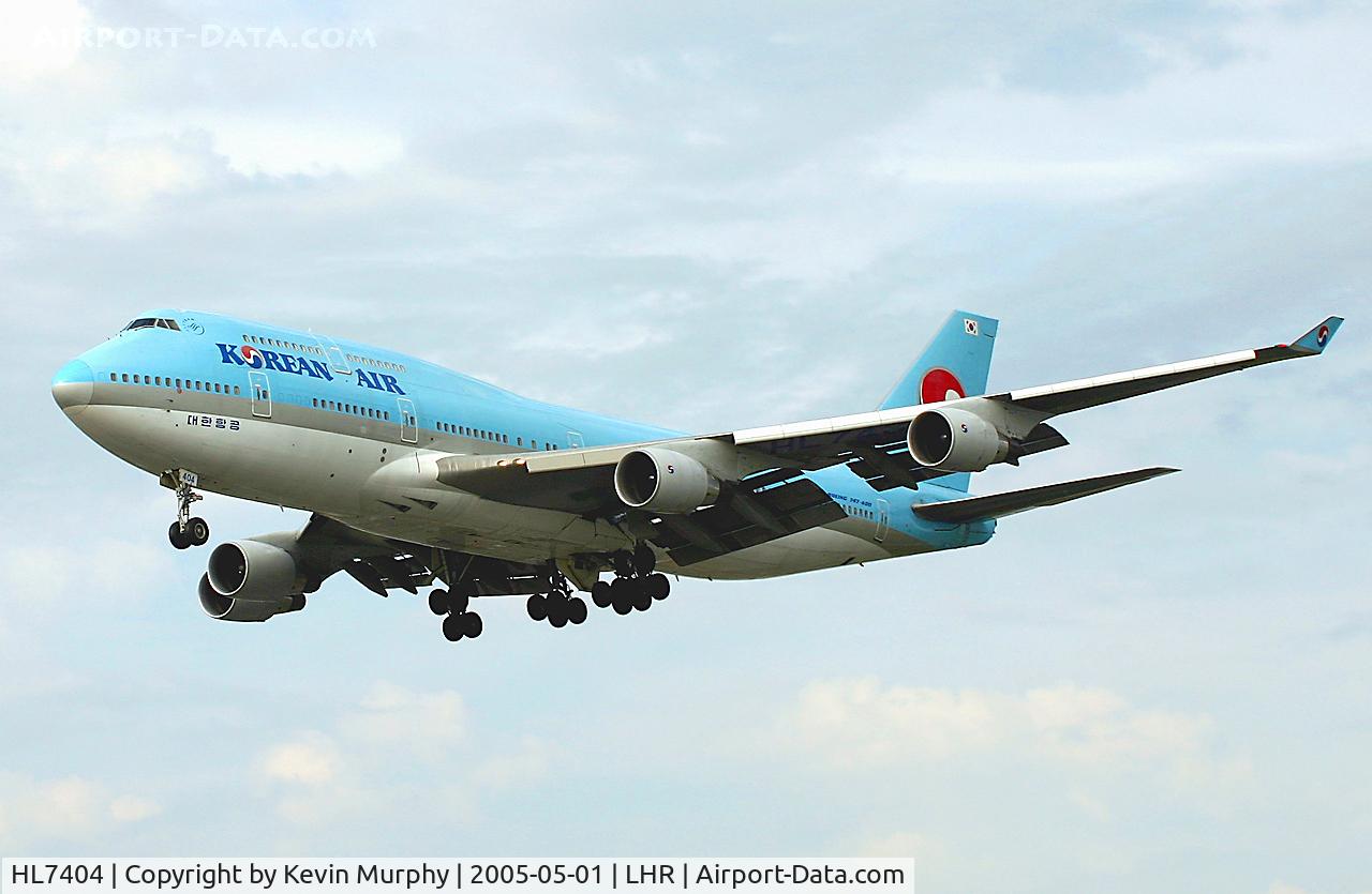 HL7404, 1998 Boeing 747-4B5 C/N 26409, Korean heavy coming in on 27R.