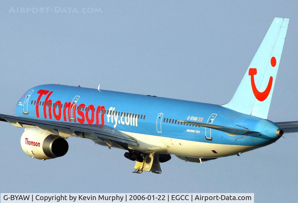 G-BYAW, 1995 Boeing 757-204 C/N 27234, Departing 24L.