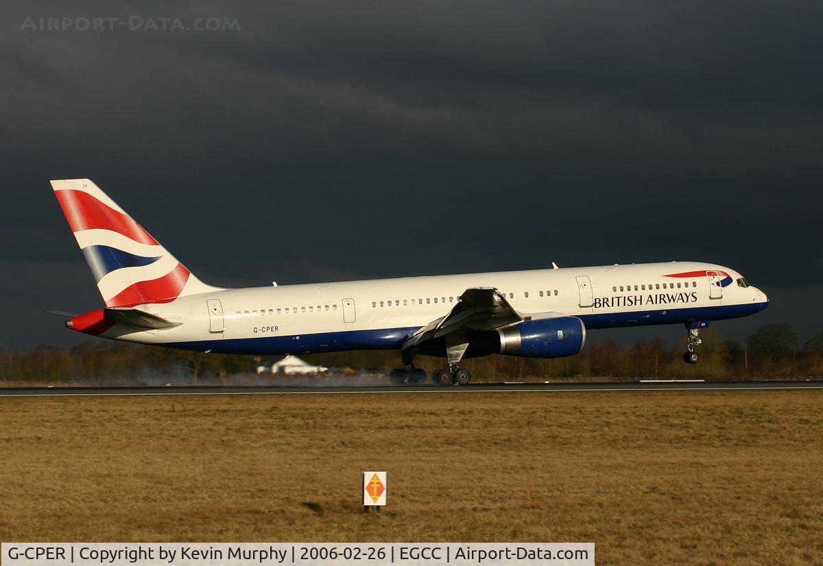 G-CPER, 1997 Boeing 757-236 C/N 29113, The storm clouds gather over Manchester.