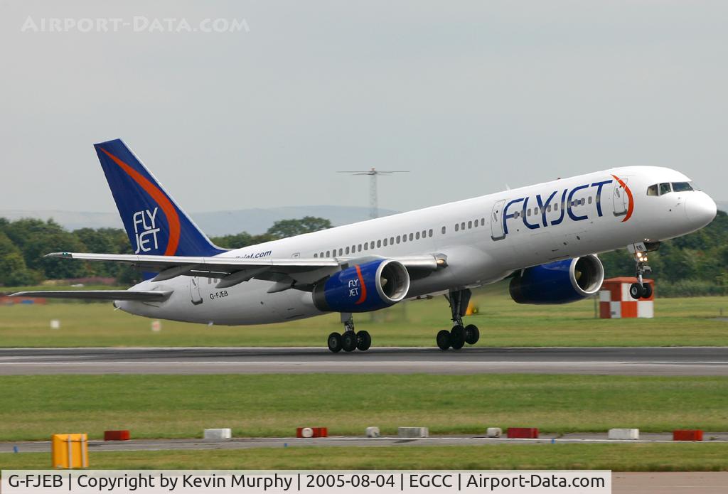 G-FJEB, 1989 Boeing 757-23A C/N 24290, Lift off from 24R.
