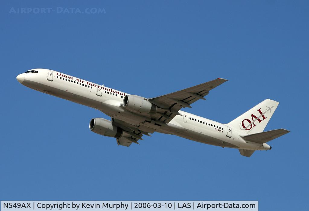 N549AX, 1989 Boeing 757-23A C/N 24528, Breezing out of Vegas on a sunny day.