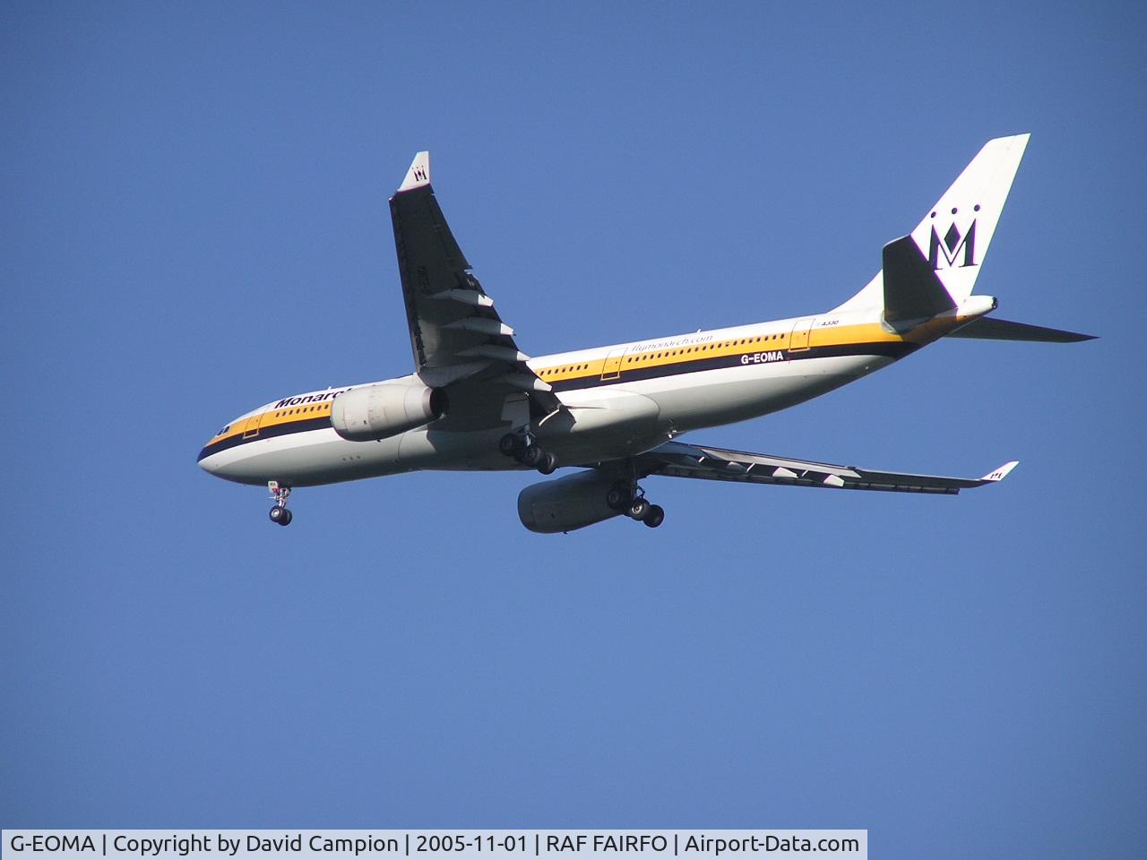 G-EOMA, 1999 Airbus A330-243 C/N 265, On finals to RAF Fairford, Gloucestershire, UK