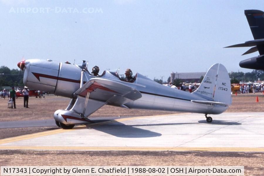 N17343, 1940 Ryan STM-S2 C/N 458, At the EAA Fly In.  This plane served with the RAAF as A50-17.