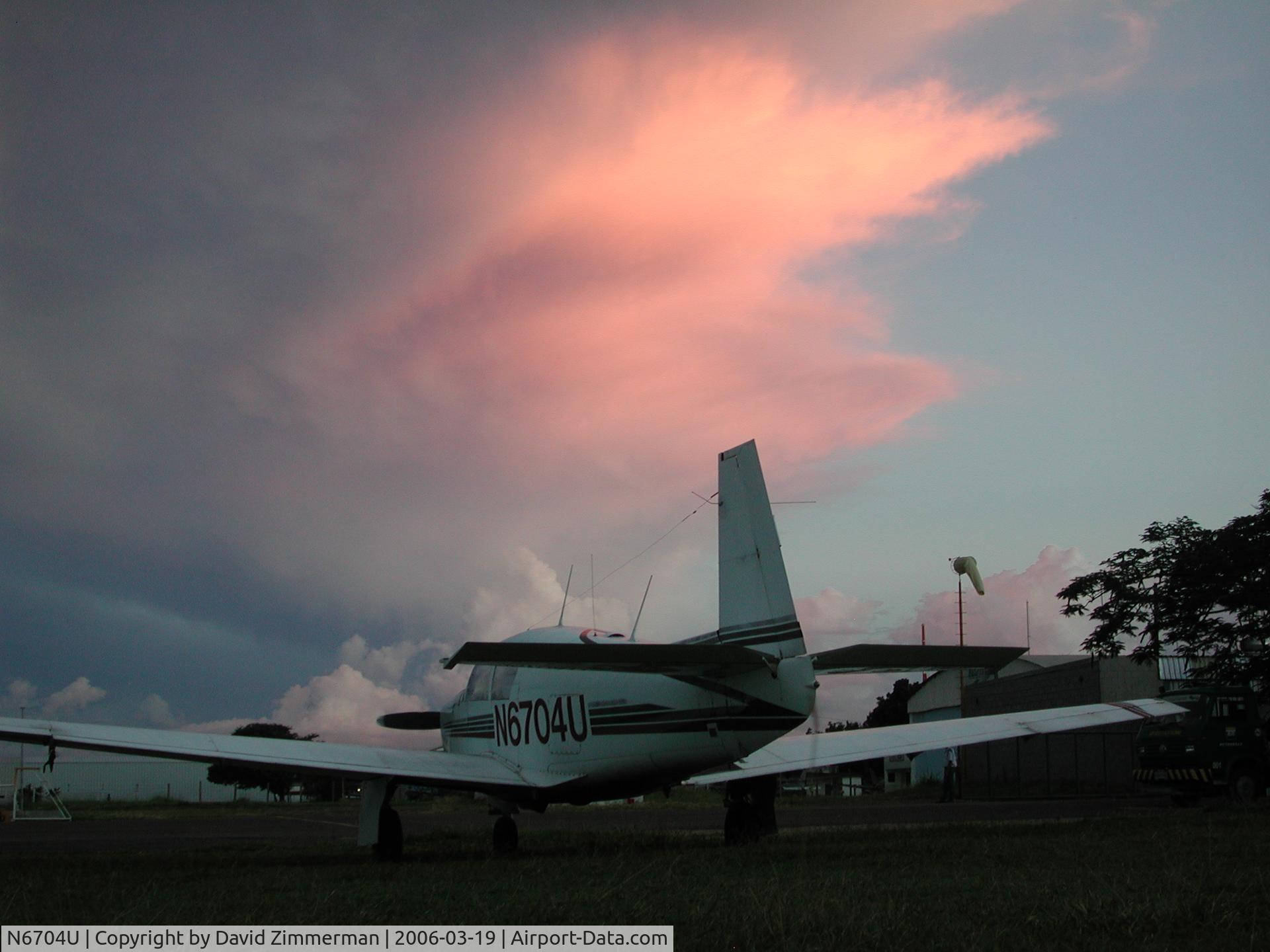 N6704U, 1963 Mooney M20C Ranger C/N 2436, Thunderstorm coming, Campinas, SP, Brazil