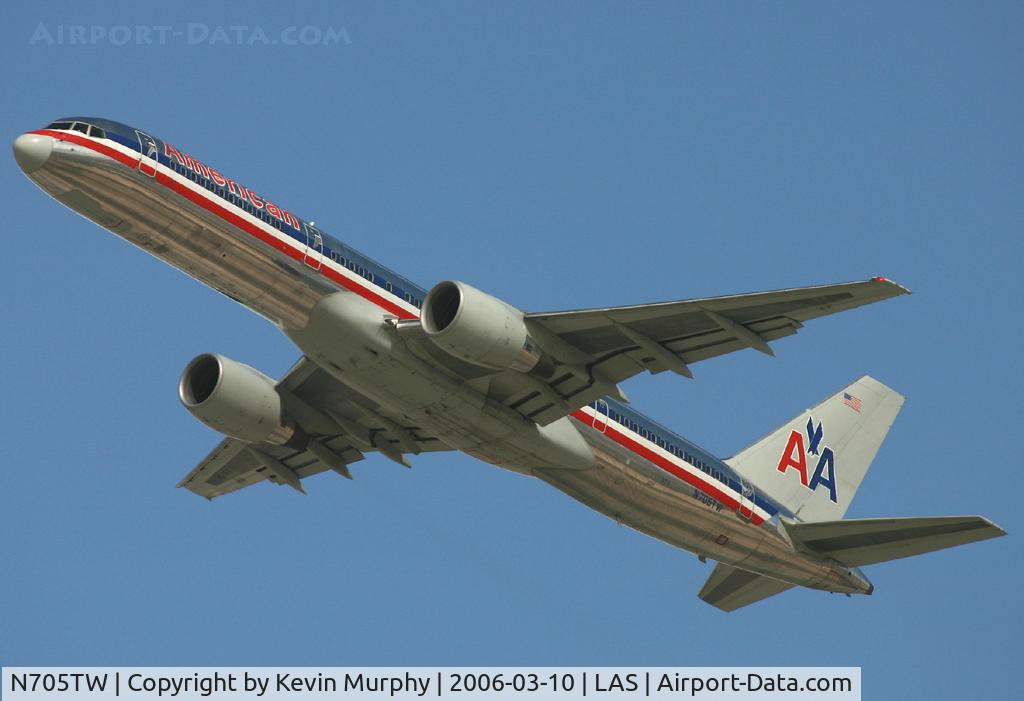 N705TW, 1997 Boeing 757-231ER C/N 28479, Leaving Las Vegas in style.
