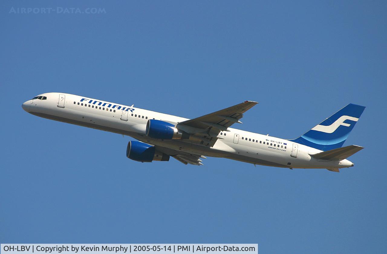 OH-LBV, 2002 Boeing 757-2Q8 C/N 30046, Finnair screaming out of Palma, Mallorca.