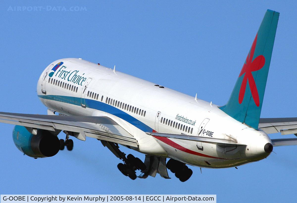G-OOBE, 2003 Boeing 757-28A C/N 33100, Rear end departure shot from 24L.
