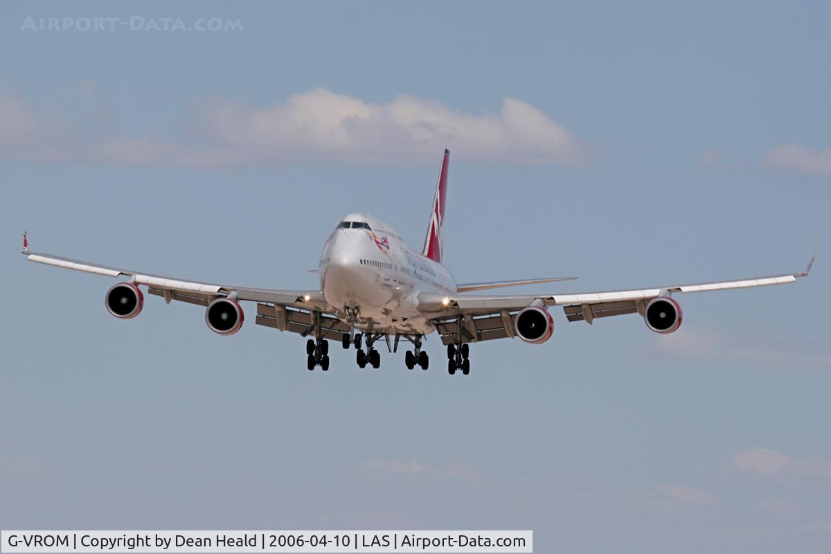 G-VROM, 2001 Boeing 747-443 C/N 32339, Virgin Atlantic G-VROM on short-final to RWY 25L.