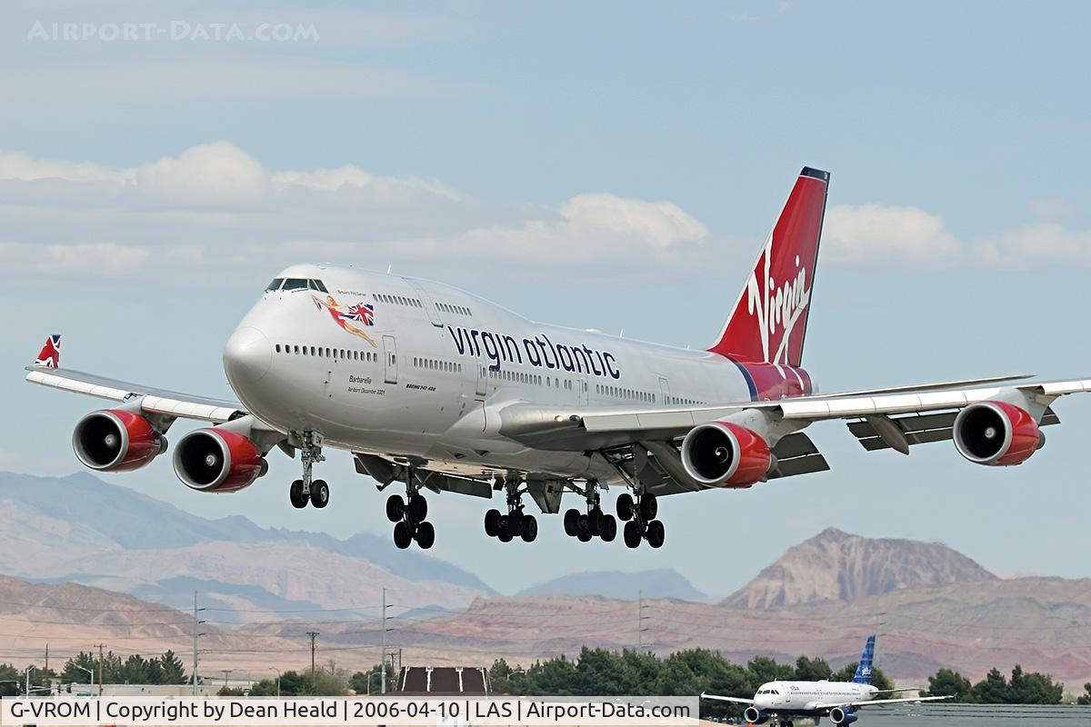 G-VROM, 2001 Boeing 747-443 C/N 32339, Virgin Atlantic G-VROM on short-final to RWY 25L.