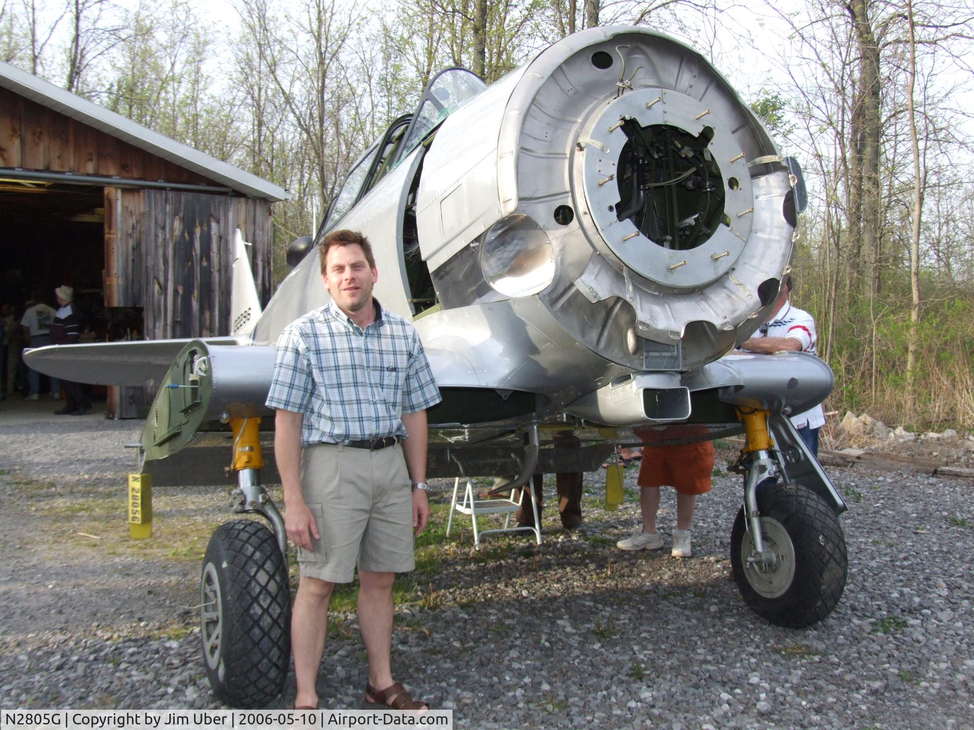 N2805G, North American T-6G Texan C/N 168-243, Ken with T-6, on gear, less wings & engine; A work in progress.