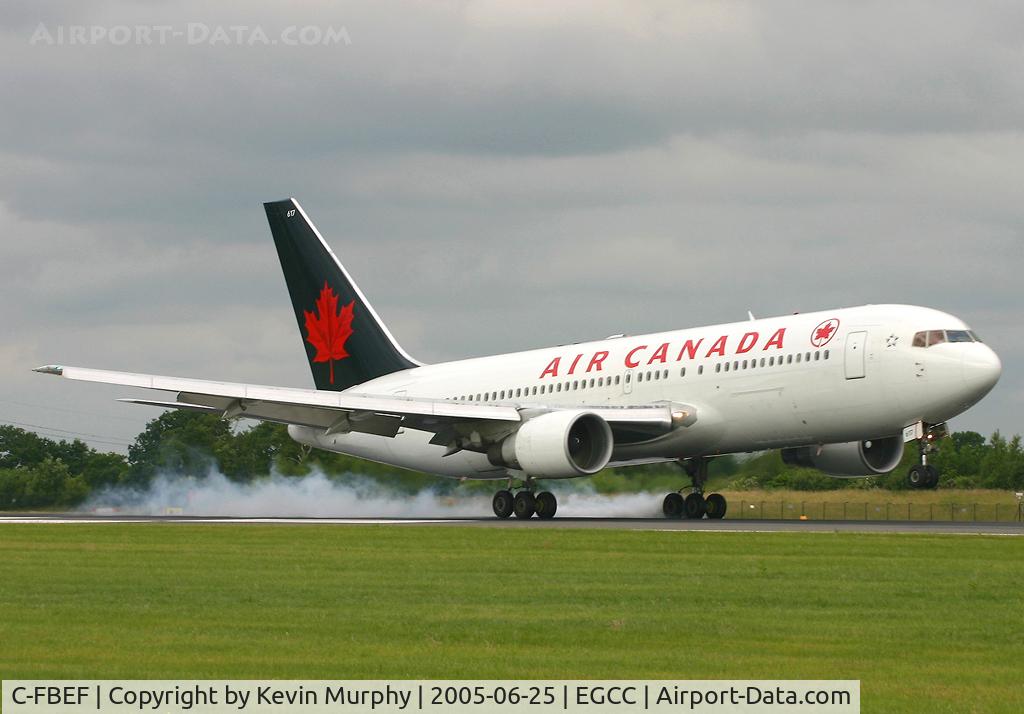C-FBEF, 1989 Boeing 767-233 C/N 24323, Smokey landing on 06R.