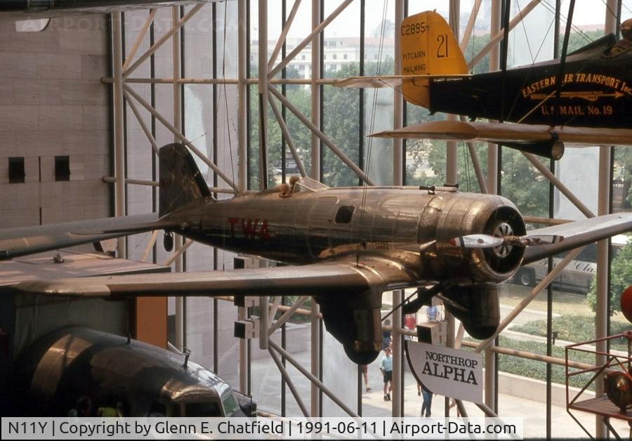 N11Y, 1930 Northrop 4A Alpha C/N 3, Northrop Alpha on display at the National Air & Space Museum.  Original Registration NC11Y