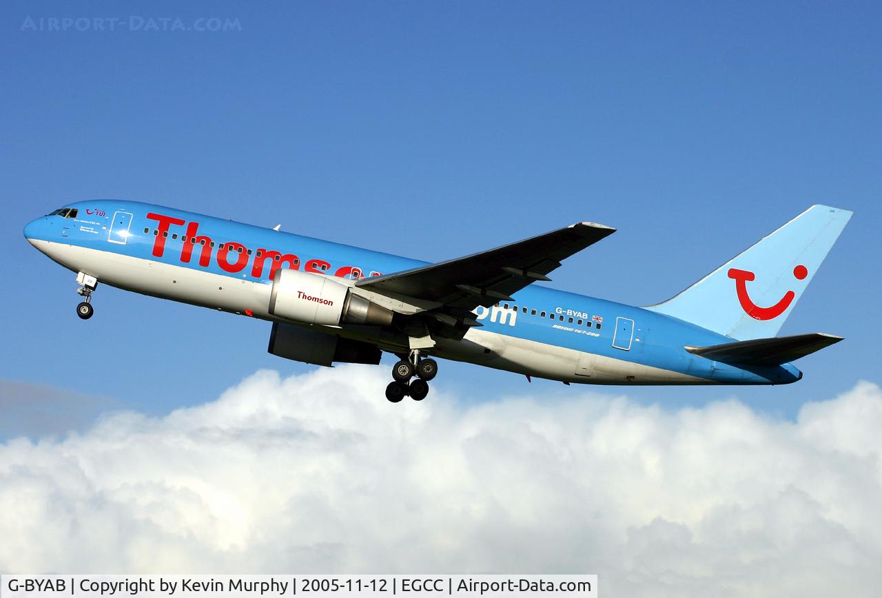 G-BYAB, 1991 Boeing 767-204 C/N 25139, Leaving 24L.