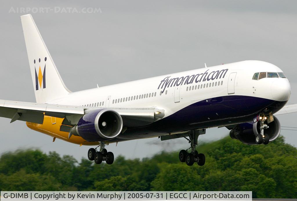 G-DIMB, 1997 Boeing 767-31K C/N 28865, Floating into 06R.