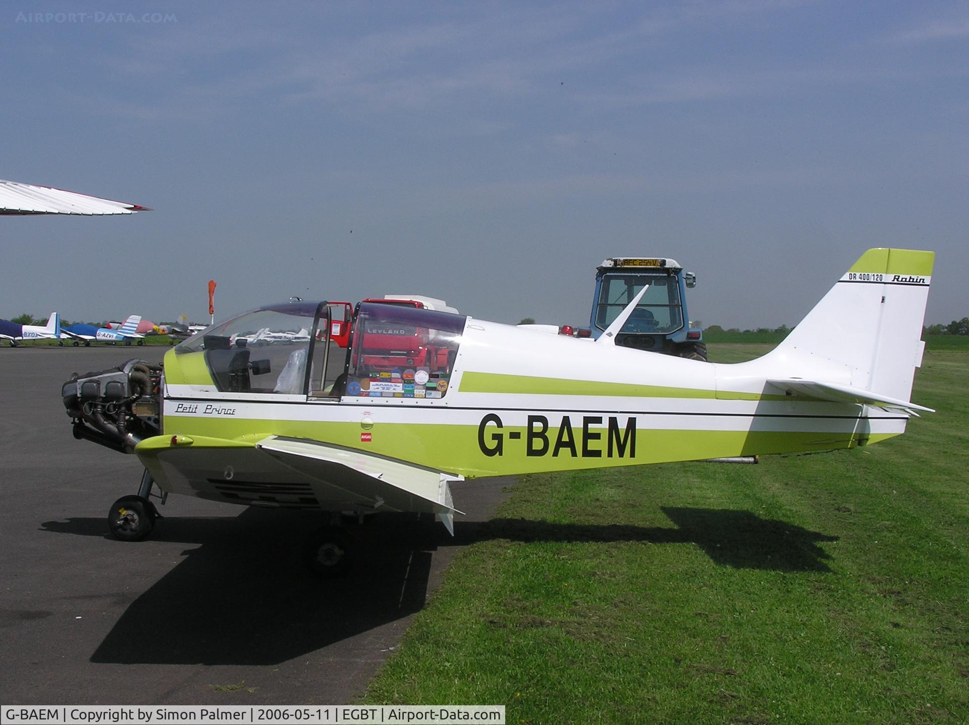 G-BAEM, 1972 Robin DR-400-120 Petit Prince C/N 728, Robin DR400 having engine inspection at Turweston
