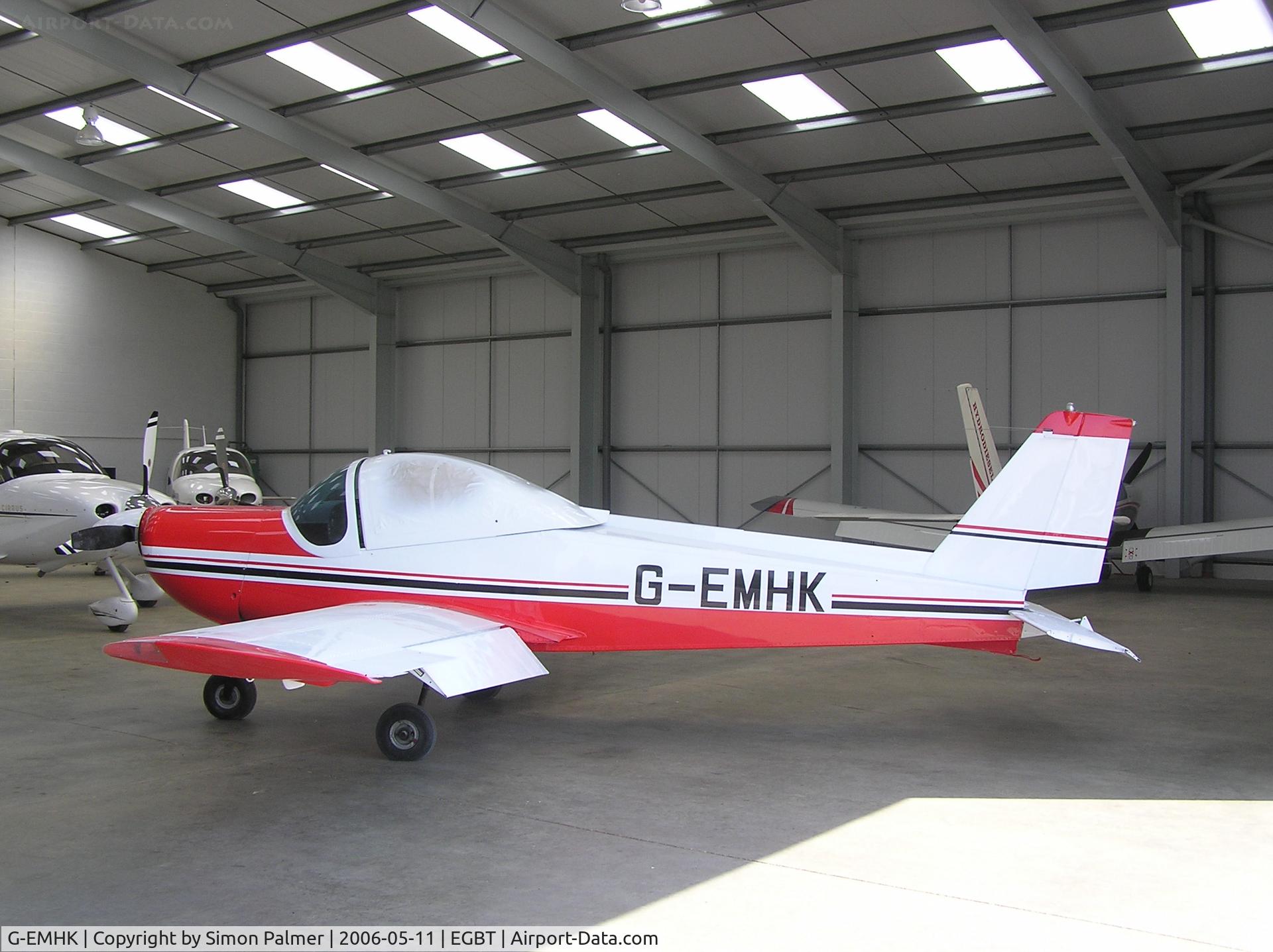 G-EMHK, 1971 Bolkow Bo-209 Monsun 150FV C/N 101, Bo209 Monsun, freshly painted, note canopy masking