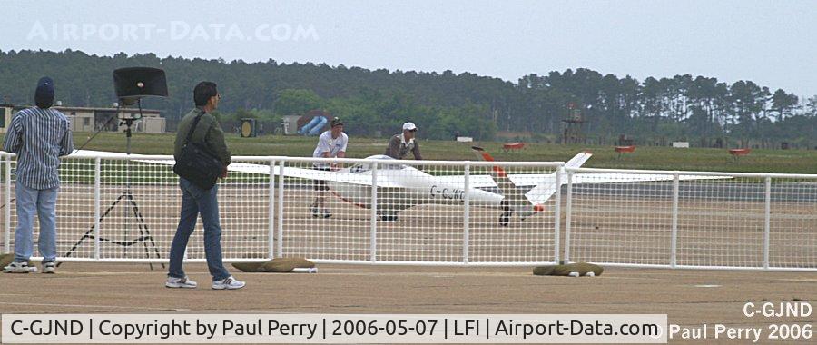 C-GJND, 1973 Start & Flug H101 Salto C/N 23, The Radius Sailplane beingpushed back