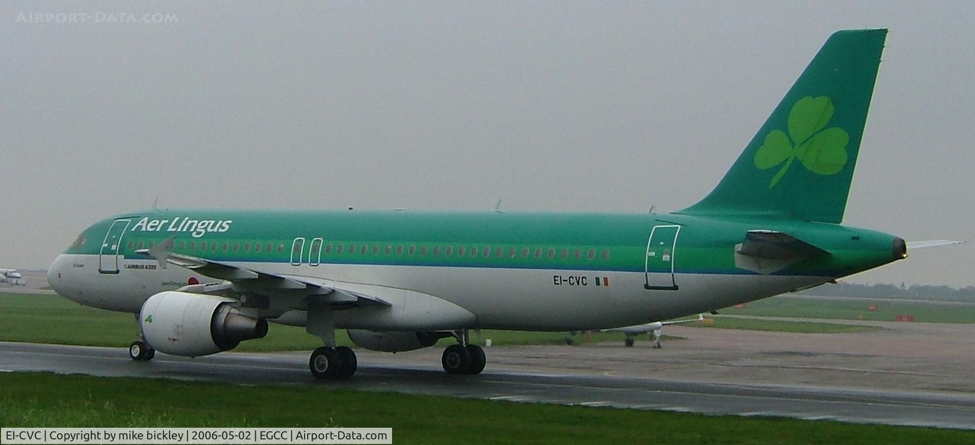 EI-CVC, 2001 Airbus A320-214 C/N 1443, dark overcast day