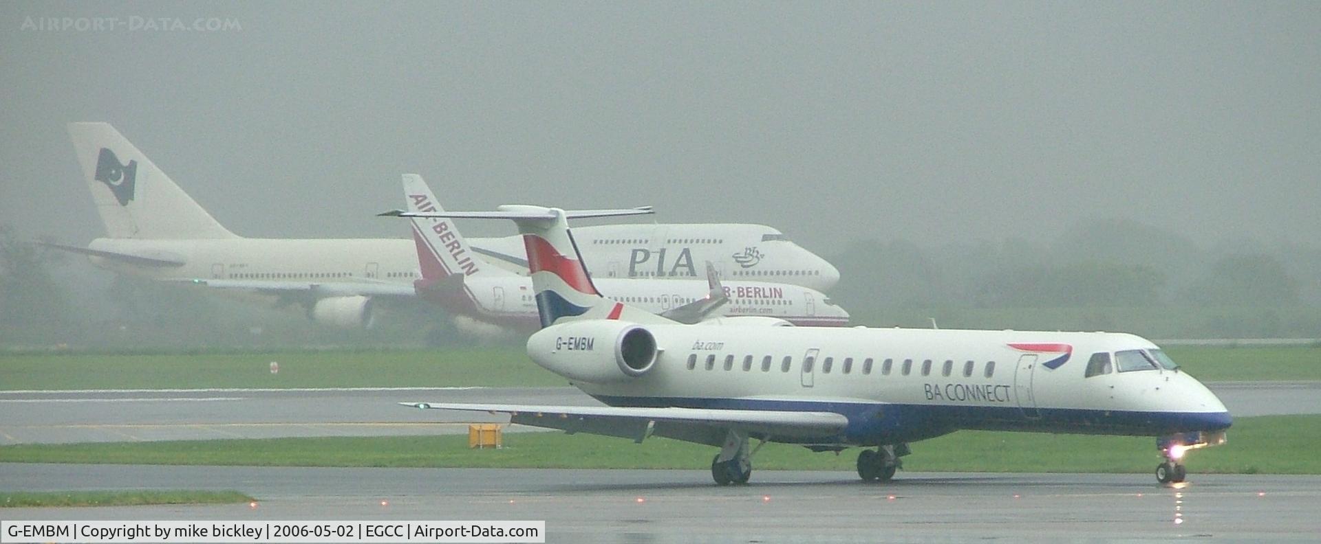 G-EMBM, 1999 Embraer EMB-145EU (ERJ-145EU) C/N 145196, floatplanes cleared for landing.