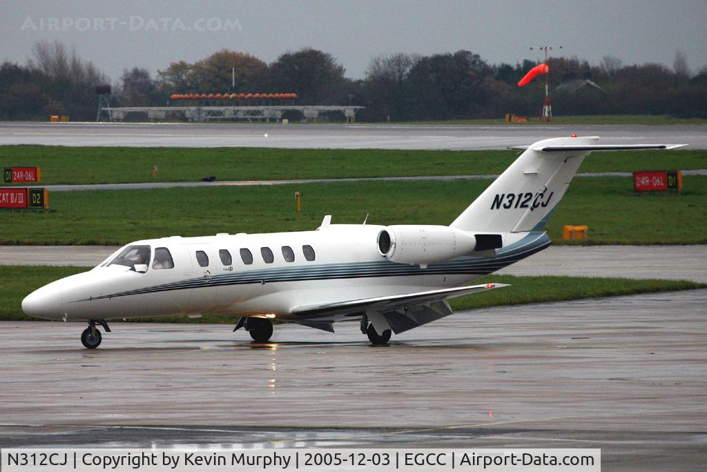 N312CJ, 2001 Cessna 525A CitationJet CJ2 C/N 525A-0031, Arriving at a wet Manchester.