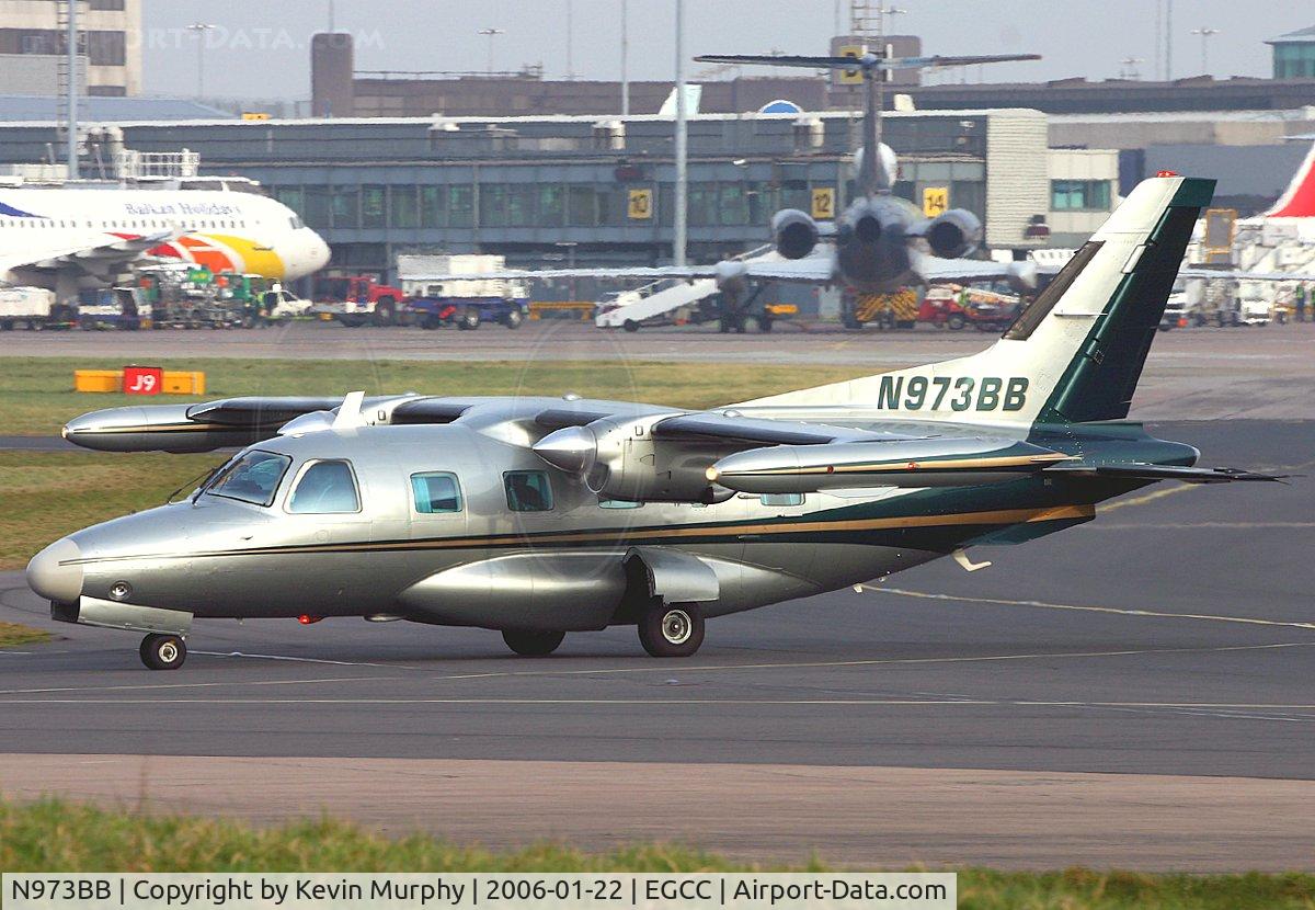 N973BB, 1981 Mitsubishi MU-2B-60 Marquise C/N 1509SA, A very noisy visitor to Manchester.