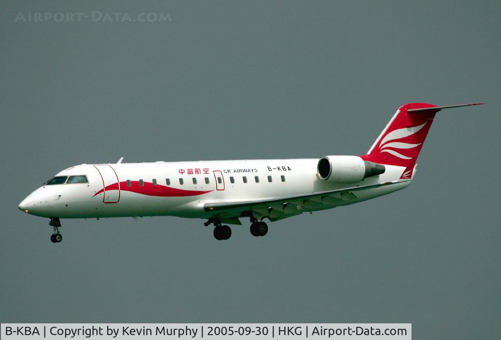 B-KBA, 2002 Bombardier CRJ-200LR (CL-600-2B19) C/N 7690, Not many little jets in Hong Kong.