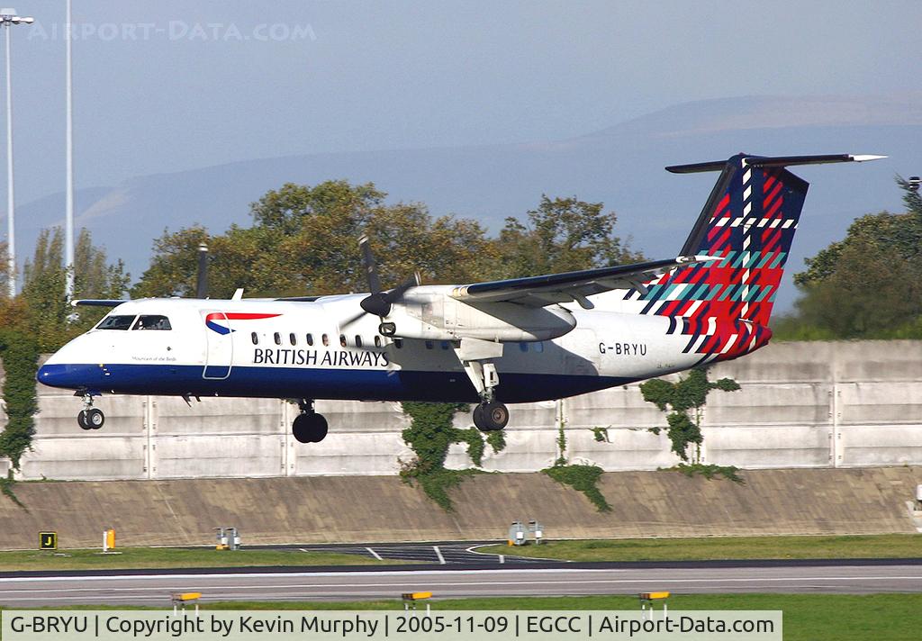 G-BRYU, 1997 De Havilland Canada DHC-8-311 Dash 8 C/N 458, Slipping in on 24R.