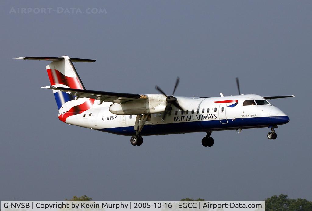 G-NVSB, 1998 De Havilland Canada DHC-8-311 Dash 8 C/N 517, Landing on 06R.