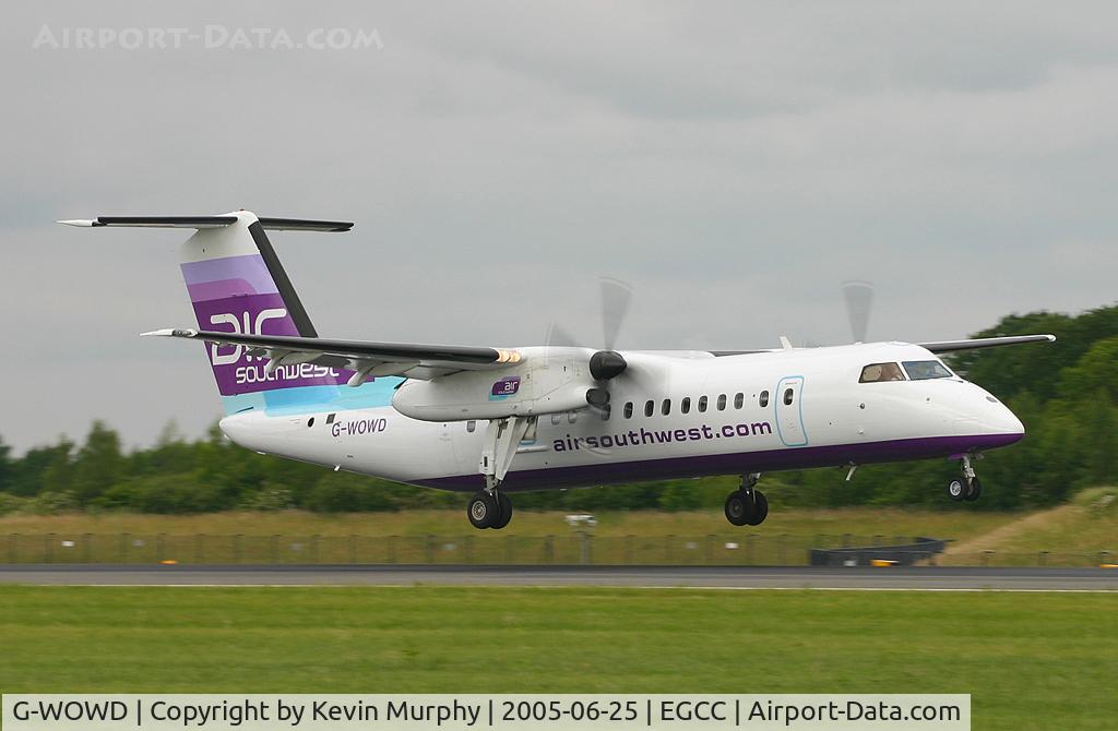 G-WOWD, 1991 De Havilland Canada DHC-8-311 Dash 8 C/N 286, Air South West landing on 06R.