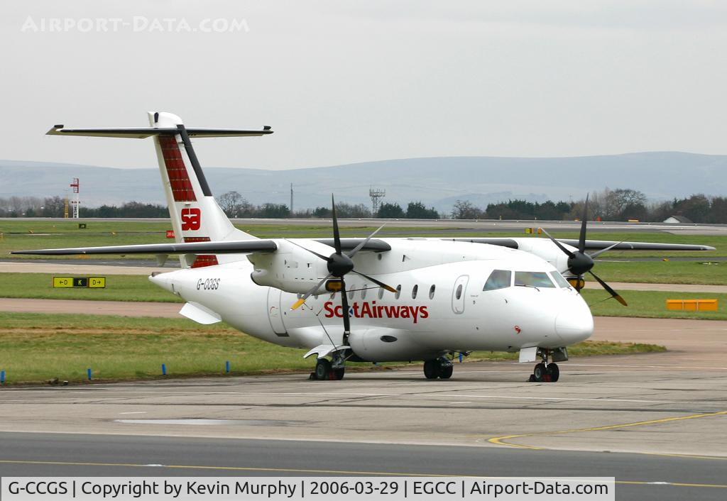 G-CCGS, 1998 Dornier 328-100 C/N 3101, Scottish prop paked up at Manchester.