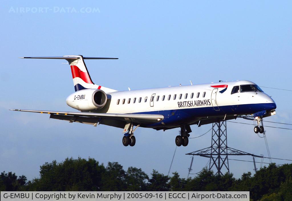 G-EMBU, 2001 Embraer EMB-145EU (ERJ-145EU) C/N 145458, Coming in on 06R.
