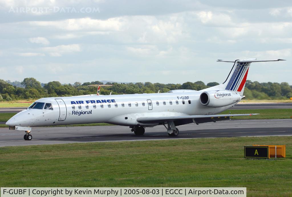 F-GUBF, 2002 Embraer EMB-145MP (ERJ-145MP) C/N 145669, Passing the  viewing mound at Manchester.