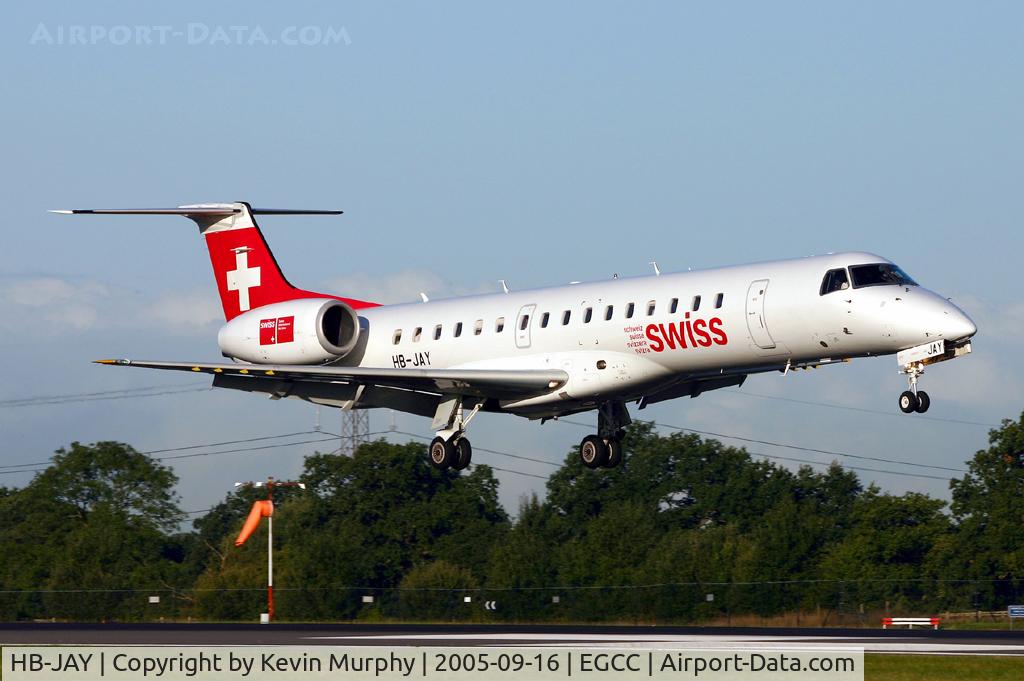 HB-JAY, 2002 Embraer EMB-145LU (ERJ-145LU) C/N 145601, Coming into land on 06R.