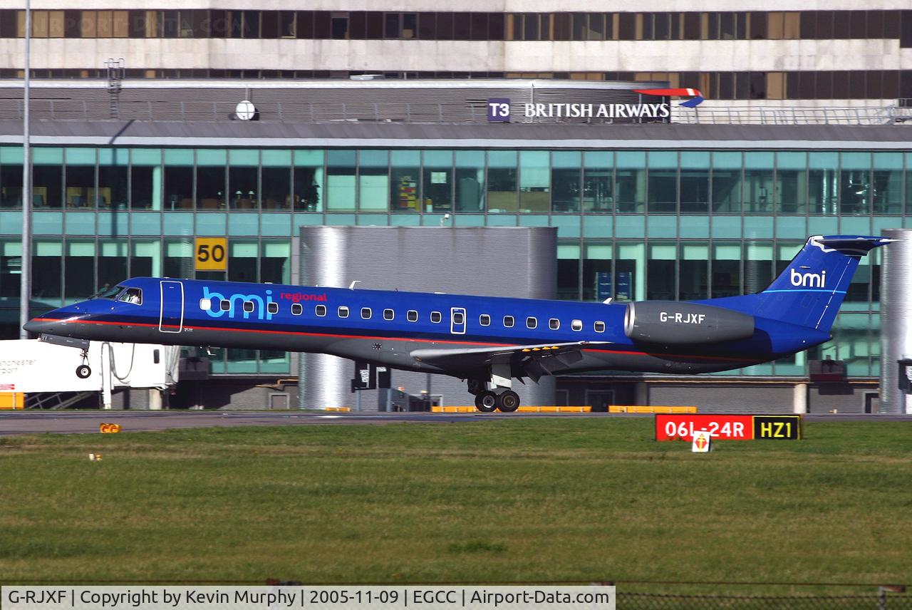 G-RJXF, 2000 Embraer EMB-145EP (ERJ-145EP) C/N 145280, Landing on 24R in front of the terminal.
