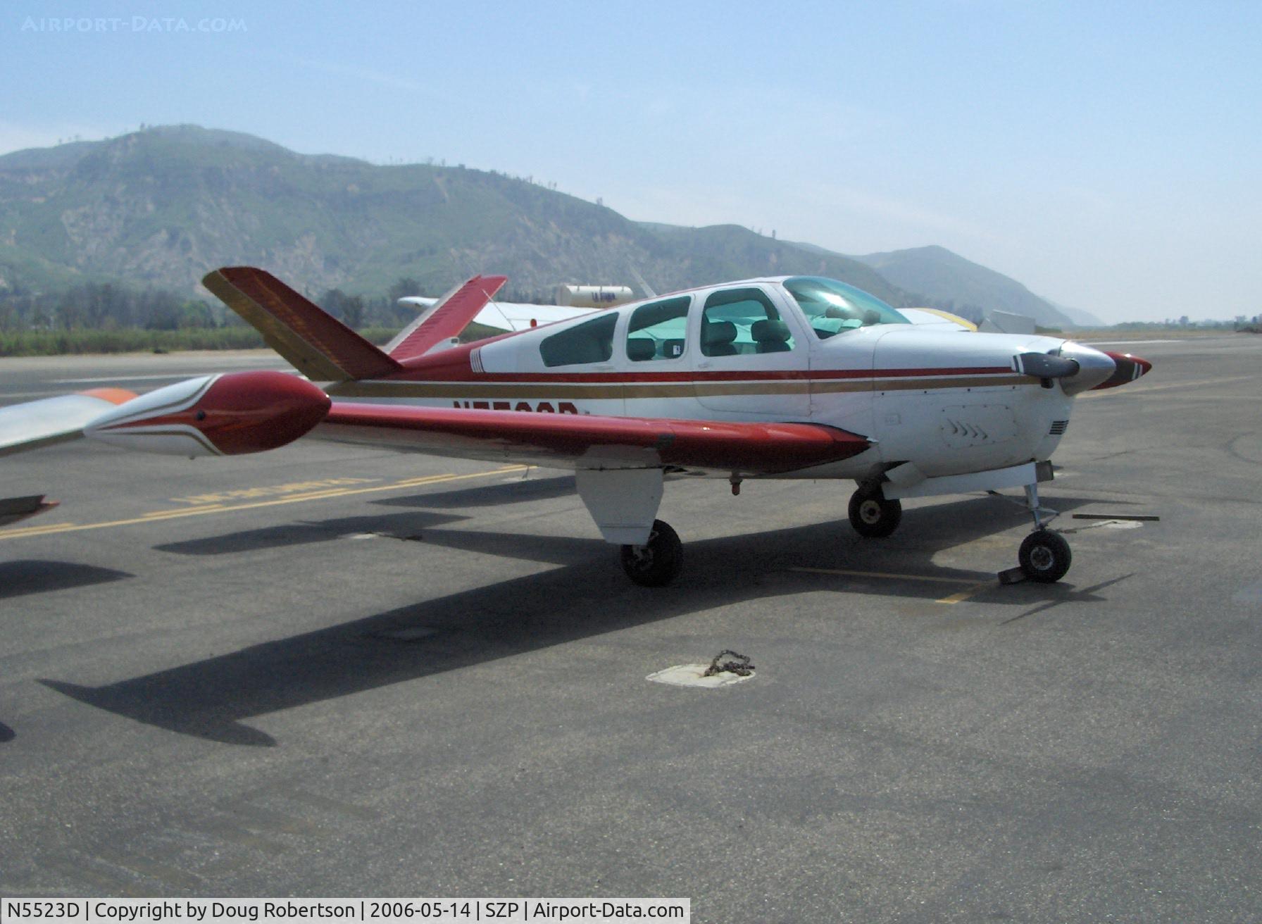 N5523D, 1957 Beech H35 Bonanza C/N D-5053, 1957 Beech H35 BONANZA, Continental O-470-G 240 Hp, tip tanks increase range over original 40 gallons fuel, window mods