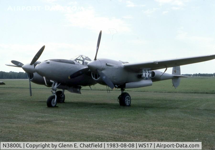 N3800L, 1945 Lockheed P-38L-5-LO Lightning C/N 422-8342, Outside the EAA Museum before restoration