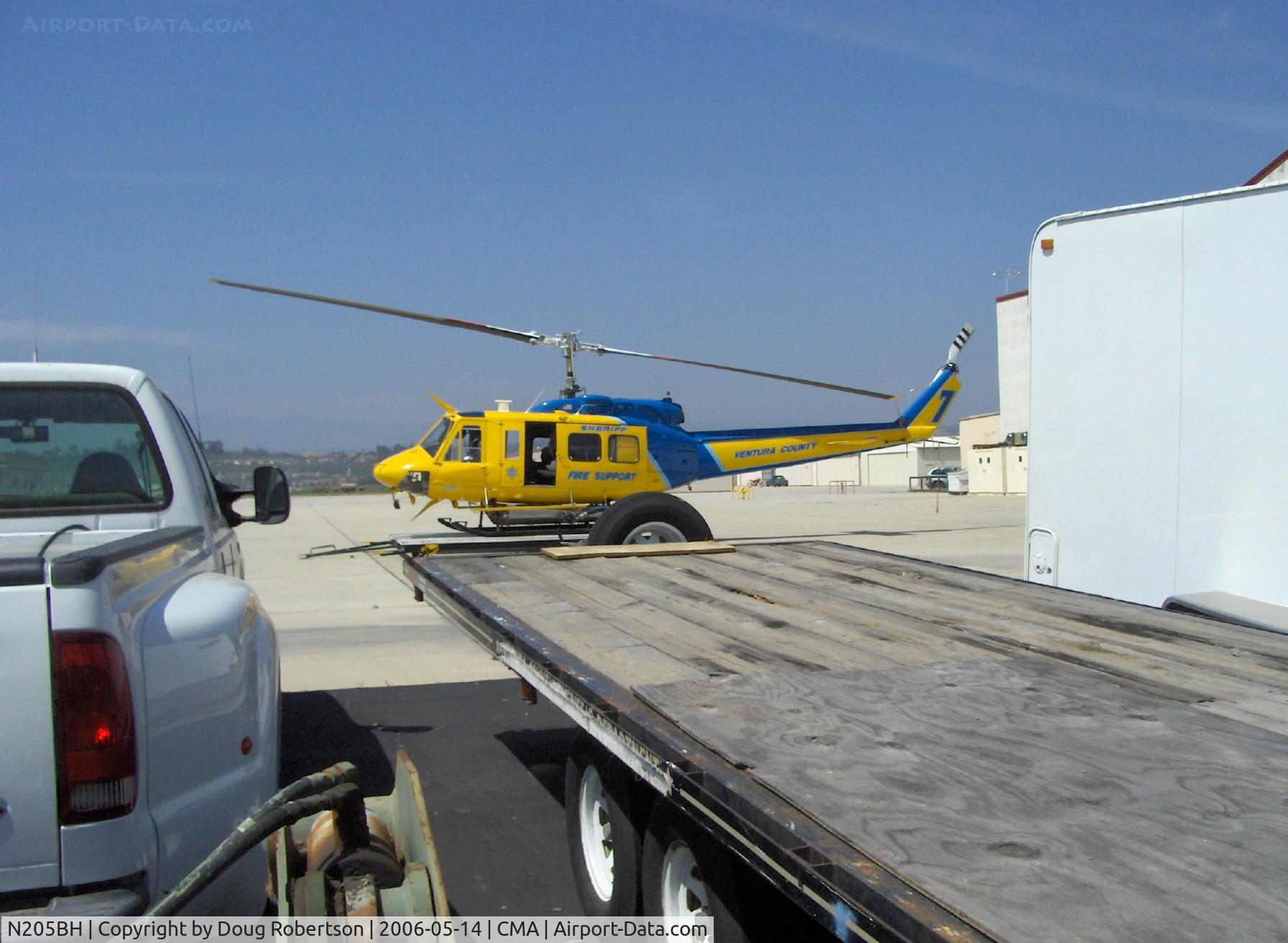 N205BH, 1969 Bell EH-1H Iroquois C/N 11373, Bell 205 EH-1H, one 1,400 shp AVCO Lycoming T53-L-13 turboshaft, Ventura County Sheriff's Forest Fire Support #7