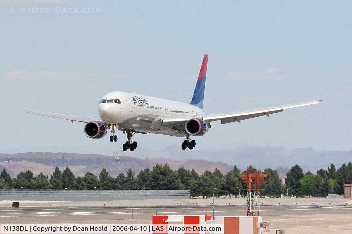 N138DL, 1991 Boeing 767-332 C/N 25409, Delta Airlines N138DL (FLT DAL224) on short-final to RWY 25L after a 4hr 10min flight from Hartsfield Jackson Atlanta Int'l (KATL).