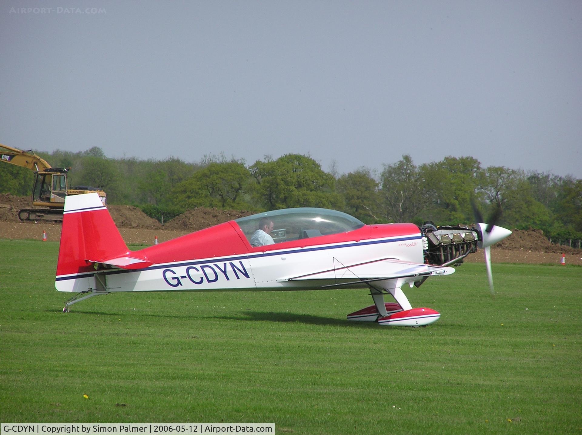 G-CDYN, 2006 Extra EA-300L C/N 1222, Extra 300 performing engine runs at Sywell