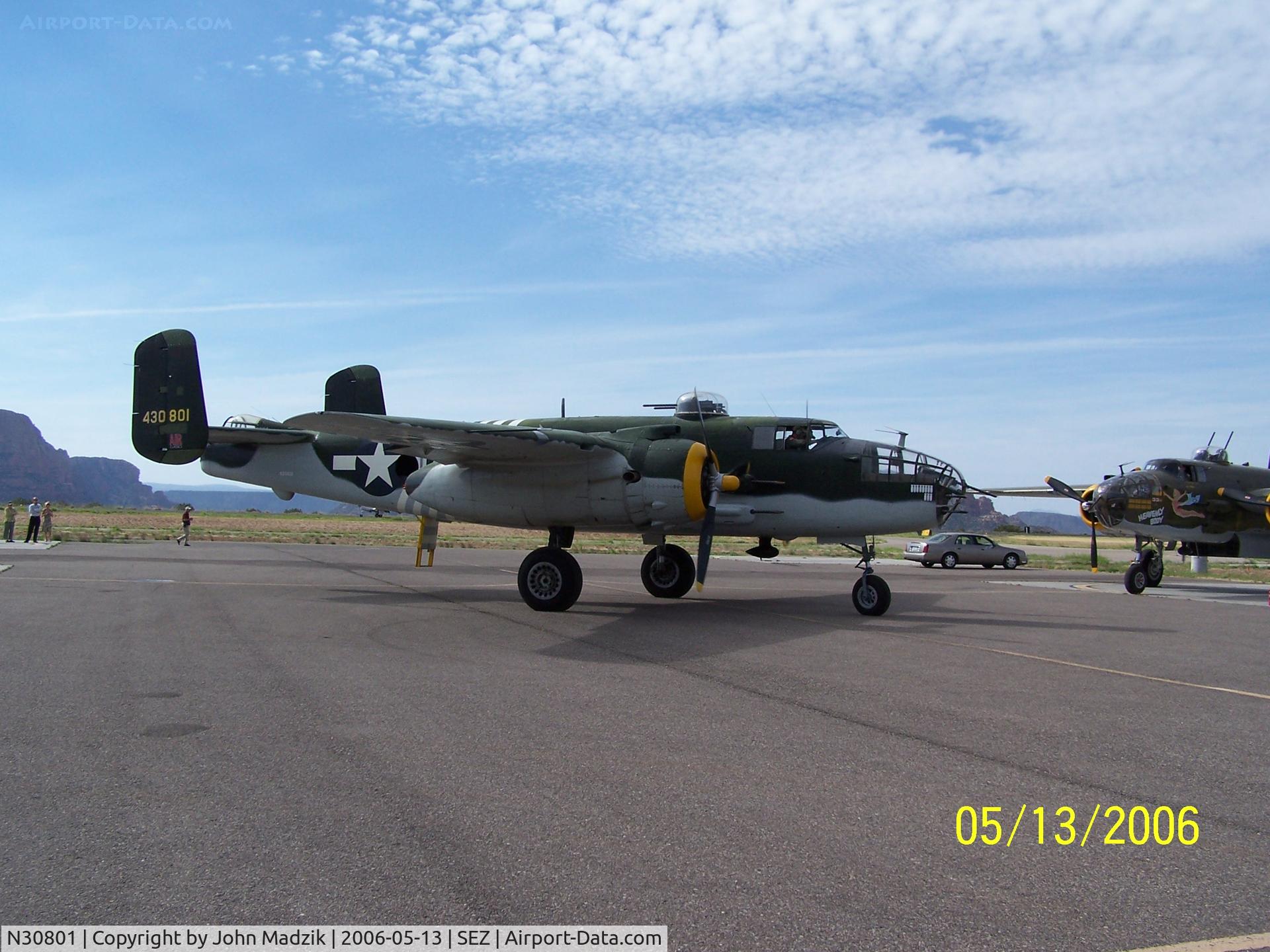 N30801, 1944 North American TB-25N Mitchell C/N 108-34076, Sedona Airport