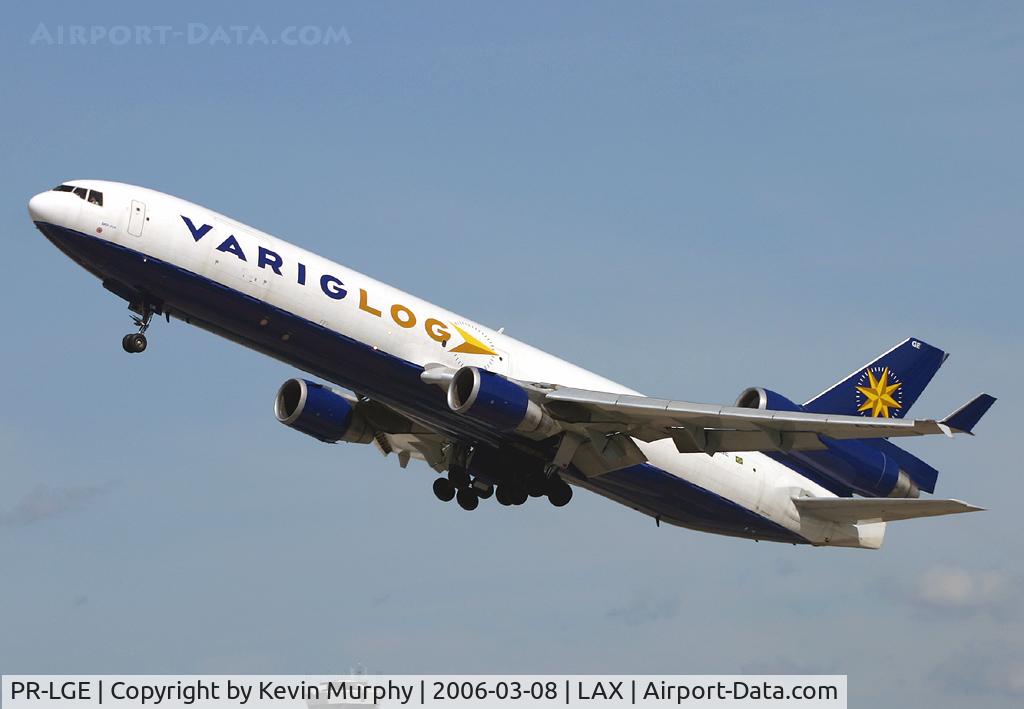 PR-LGE, 1992 McDonnell Douglas MD-11F C/N 48410, Brazilian freight dog leaving LAX