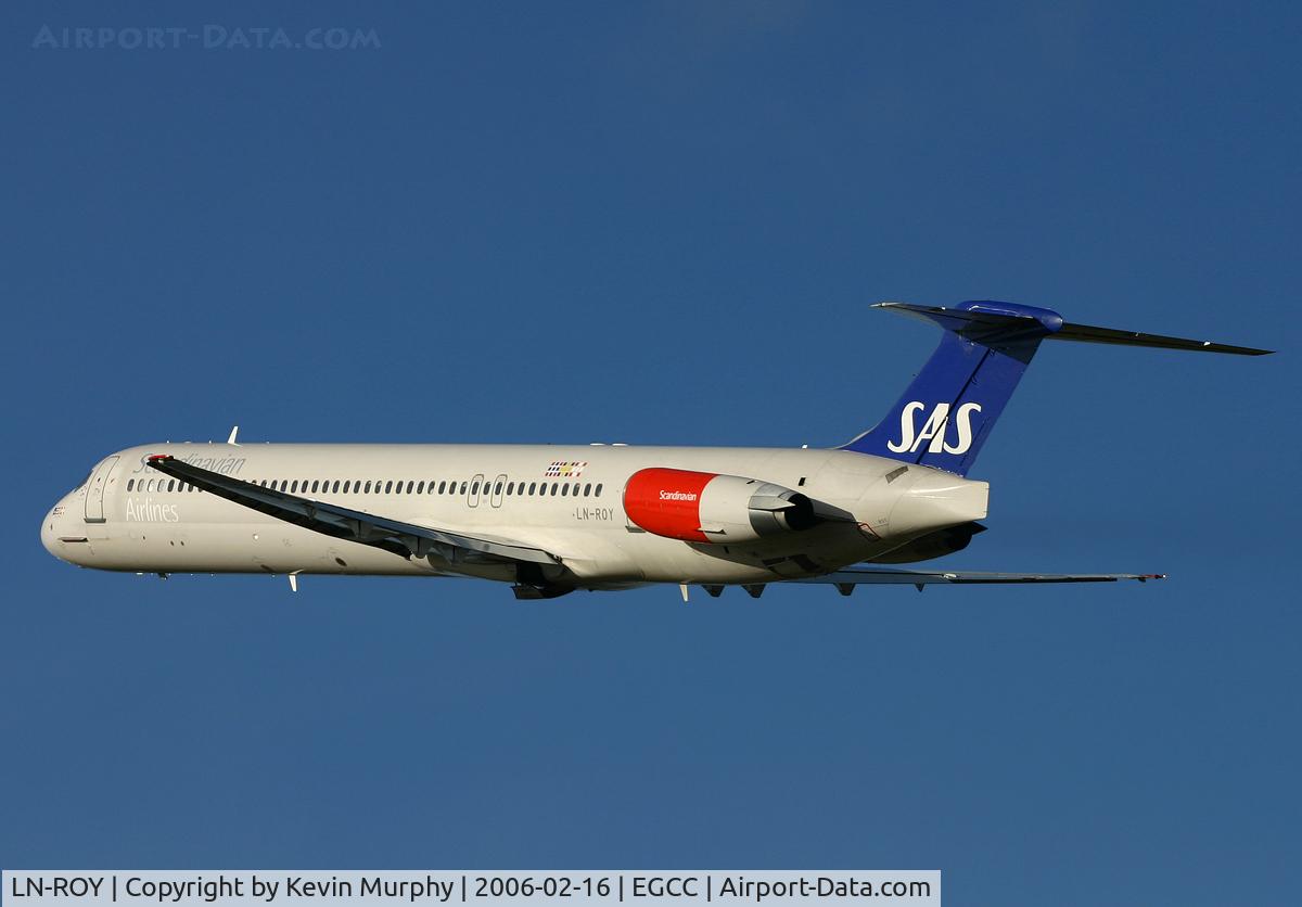 LN-ROY, 1988 McDonnell Douglas MD-82 (DC-9-82) C/N 49615, Leaving MAN's 24L.